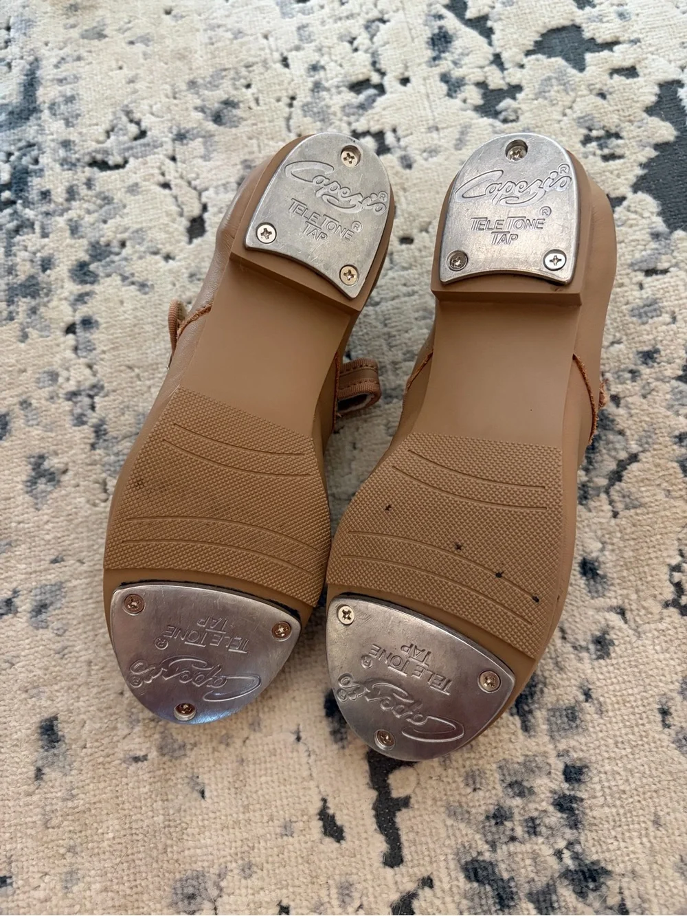 Capezio Girls Tan Mary Jane Dance Flats with Buckle Strap